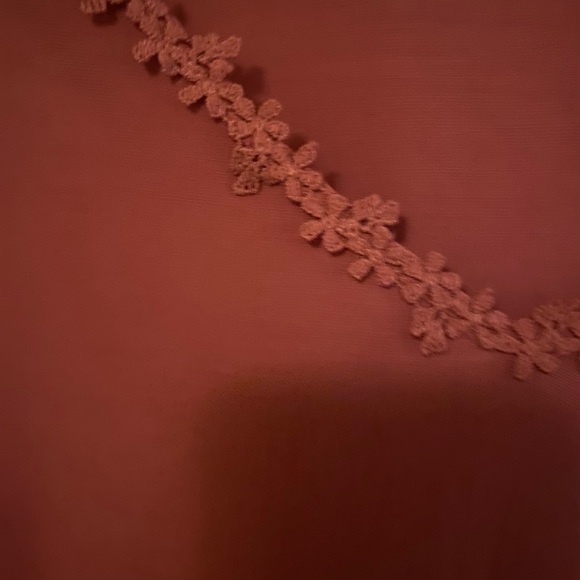 BloomChick Dusty Rose Shirt with Lace Sleeves Lace Sleeves. - Picture 3 of 6